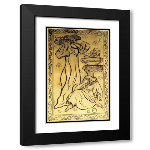 Femmes En Blanc Black Modern Wood Framed Art Print with Double Matting by Ranson, Paul