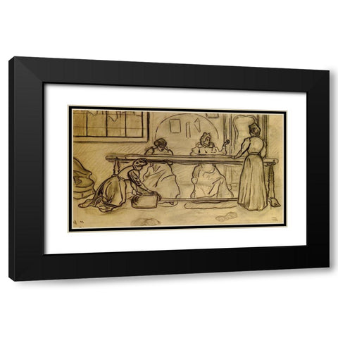 LAtelier De Tapisserie Black Modern Wood Framed Art Print with Double Matting by Ranson, Paul