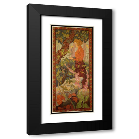 Les Digitales Black Modern Wood Framed Art Print with Double Matting by Ranson, Paul