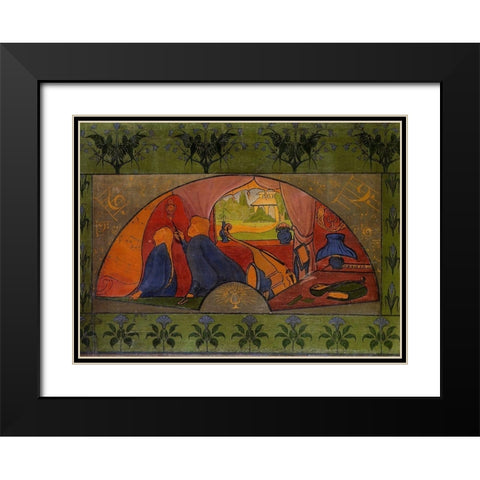 LInitiation Black Modern Wood Framed Art Print with Double Matting by Ranson, Paul