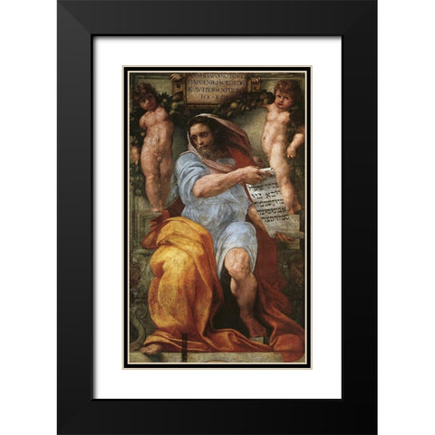 Isaiah Black Modern Wood Framed Art Print with Double Matting by Raphael