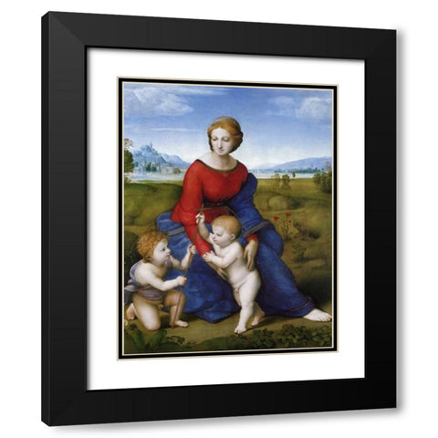 Madonna And Child With St John 2 Black Modern Wood Framed Art Print with Double Matting by Raphael