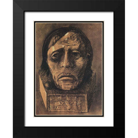 After The Execution Black Modern Wood Framed Art Print with Double Matting by Redon, Odilon