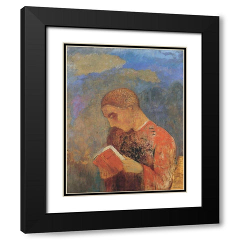 Alsace Black Modern Wood Framed Art Print with Double Matting by Redon, Odilon