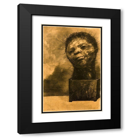 Cactus Man Black Modern Wood Framed Art Print with Double Matting by Redon, Odilon