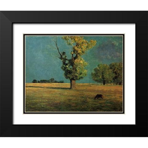 Peyrelebade Landscape Black Modern Wood Framed Art Print with Double Matting by Redon, Odilion