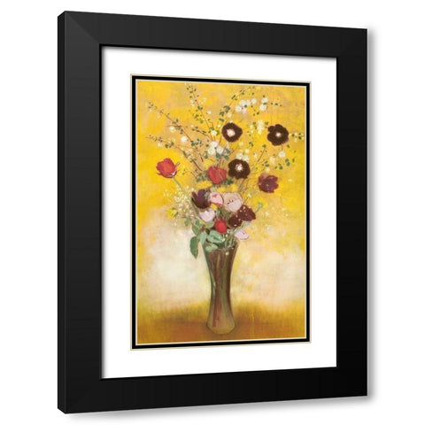 Vase Of Flowers 1916 Black Modern Wood Framed Art Print with Double Matting by Redon, Odilon