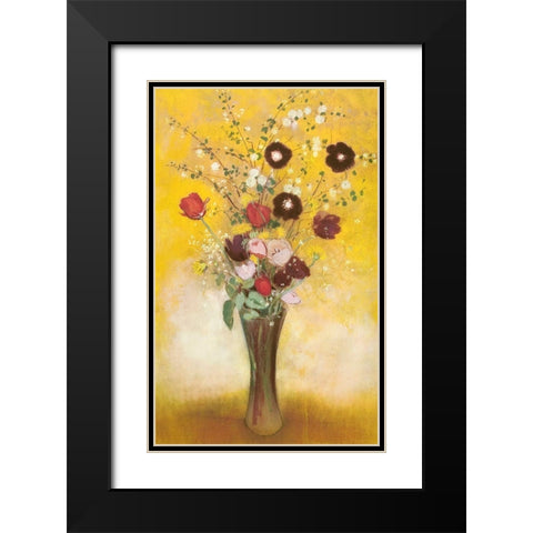 Vase Of Flowers 1916 Black Modern Wood Framed Art Print with Double Matting by Redon, Odilon