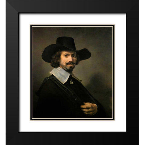 The Painter Hendrick Martensz Black Modern Wood Framed Art Print with Double Matting by Van Rijn, Rembrandt