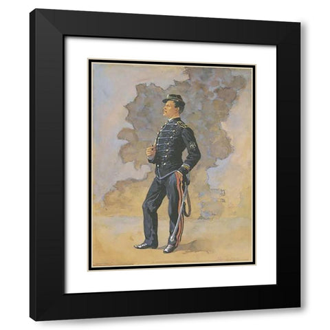 Lieutenant Engineer Battalion Black Modern Wood Framed Art Print with Double Matting by Remington, Frederic