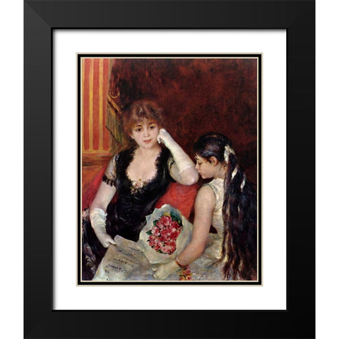 At The Concert Black Modern Wood Framed Art Print with Double Matting by Renoir, Pierre-Auguste