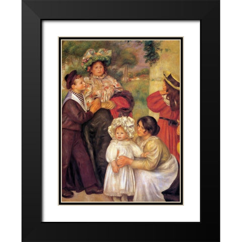 The Artists Family Black Modern Wood Framed Art Print with Double Matting by Renoir, Pierre-Auguste