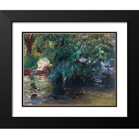 A Backwater Calcot Mill 1888 Black Modern Wood Framed Art Print with Double Matting by Sargent, John Singer
