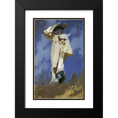 A Gust of Wind Black Modern Wood Framed Art Print with Double Matting by Sargent, John Singer