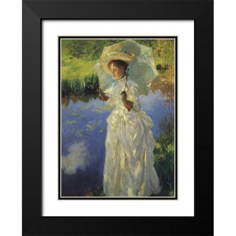 A Morning Walk 1888 Black Modern Wood Framed Art Print with Double Matting by Sargent, John Singer
