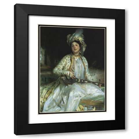 Almina Daughter of Asher Wertheimer Black Modern Wood Framed Art Print with Double Matting by Sargent, John Singer