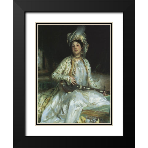 Almina Daughter of Asher Wertheimer Black Modern Wood Framed Art Print with Double Matting by Sargent, John Singer