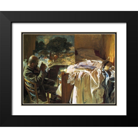 An Artist in his Studio Black Modern Wood Framed Art Print with Double Matting by Sargent, John Singer