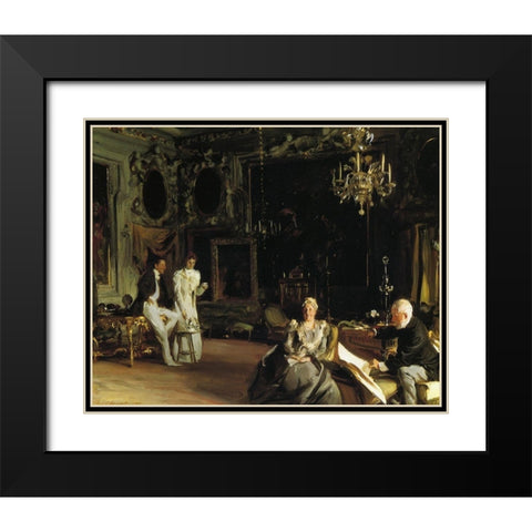 An Interior in Venice 1899 Black Modern Wood Framed Art Print with Double Matting by Sargent, John Singer