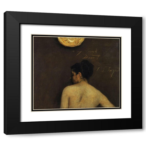 Back View of a Nude Model Black Modern Wood Framed Art Print with Double Matting by Sargent, John Singer