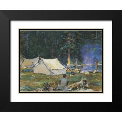 Camping at Lake OHara, 1916 Black Modern Wood Framed Art Print with Double Matting by Sargent, John Singer