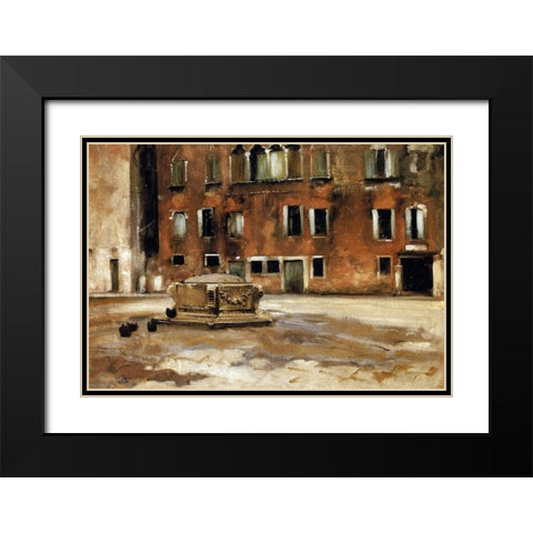 Campo Sant Agnese, Venice, 1882 Black Modern Wood Framed Art Print with Double Matting by Sargent, John Singer