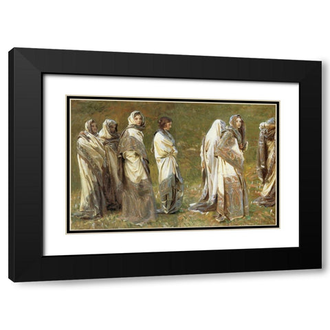 Cashmere 1908 Black Modern Wood Framed Art Print with Double Matting by Sargent, John Singer