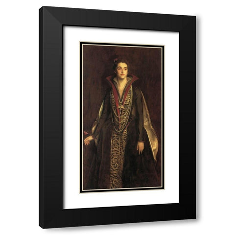 Countess of Rocksavage Black Modern Wood Framed Art Print with Double Matting by Sargent, John Singer