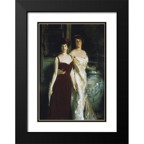Ena and Betty, Daughters of Asher and Mrs. Wertheimer Black Modern Wood Framed Art Print with Double Matting by Sargent, John Singer