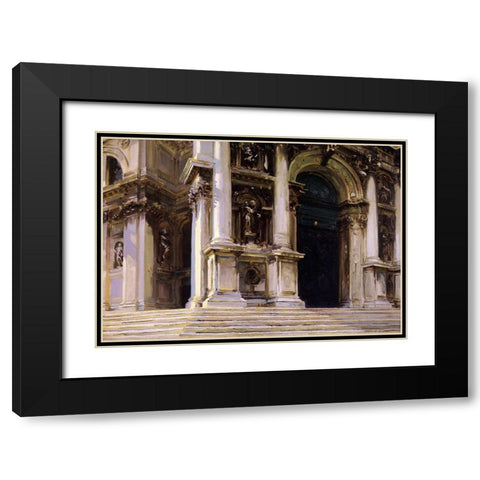 Entrance to Santa Maria della Salute, Venice, 1909 Black Modern Wood Framed Art Print with Double Matting by Sargent, John Singer