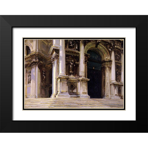Entrance to Santa Maria della Salute, Venice, 1909 Black Modern Wood Framed Art Print with Double Matting by Sargent, John Singer