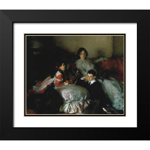 Essie, Ruby, and Ferdinand, Children of Asher Wertheimer Black Modern Wood Framed Art Print with Double Matting by Sargent, John Singer