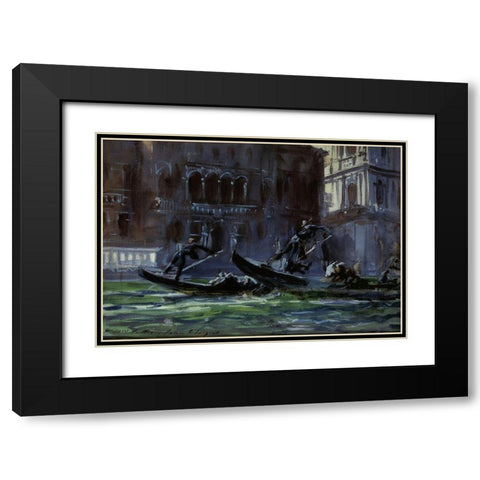 Festa della Regata, 1902-04 Black Modern Wood Framed Art Print with Double Matting by Sargent, John Singer