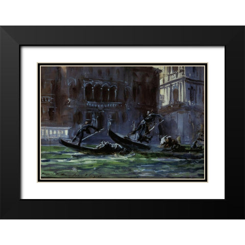 Festa della Regata, 1902-04 Black Modern Wood Framed Art Print with Double Matting by Sargent, John Singer