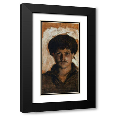 Head of a Young Man, 1878 Black Modern Wood Framed Art Print with Double Matting by Sargent, John Singer