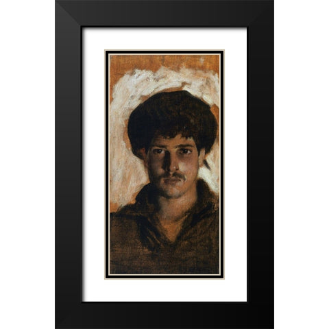Head of a Young Man, 1878 Black Modern Wood Framed Art Print with Double Matting by Sargent, John Singer