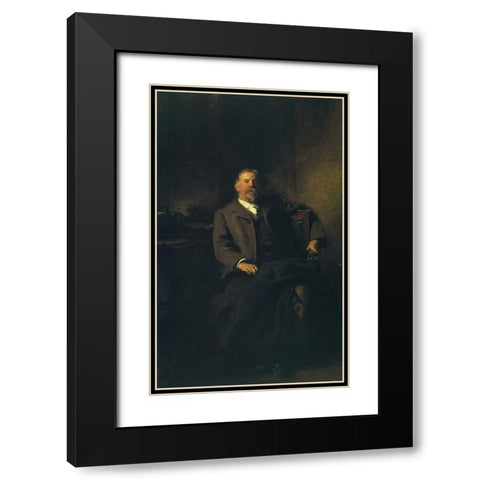 Henry Lee Higginson Black Modern Wood Framed Art Print with Double Matting by Sargent, John Singer