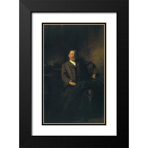 Henry Lee Higginson Black Modern Wood Framed Art Print with Double Matting by Sargent, John Singer