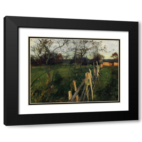 Home Fields Black Modern Wood Framed Art Print with Double Matting by Sargent, John Singer