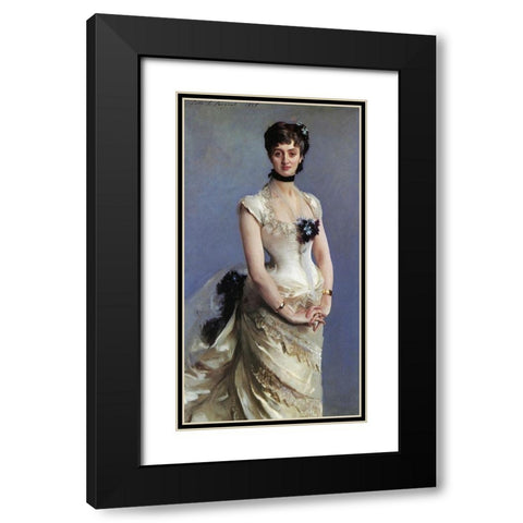 Madame Paul Poirson 1885 Black Modern Wood Framed Art Print with Double Matting by Sargent, John Singer
