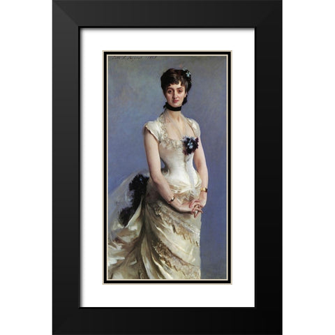 Madame Paul Poirson 1885 Black Modern Wood Framed Art Print with Double Matting by Sargent, John Singer