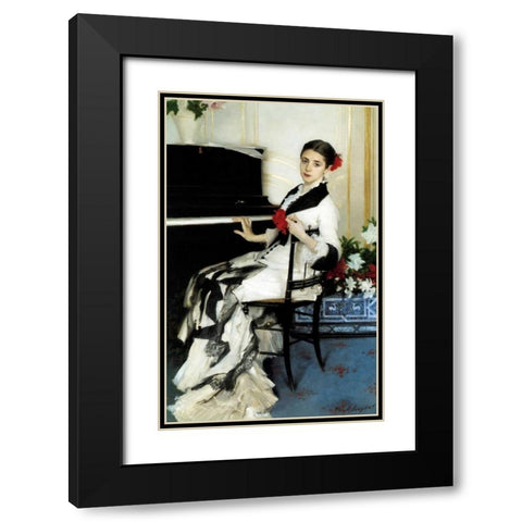 Madame Ramon Subercaseaux Black Modern Wood Framed Art Print with Double Matting by Sargent, John Singer