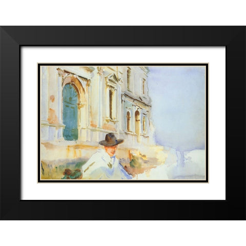 Man in a Gondola, Venice Black Modern Wood Framed Art Print with Double Matting by Sargent, John Singer