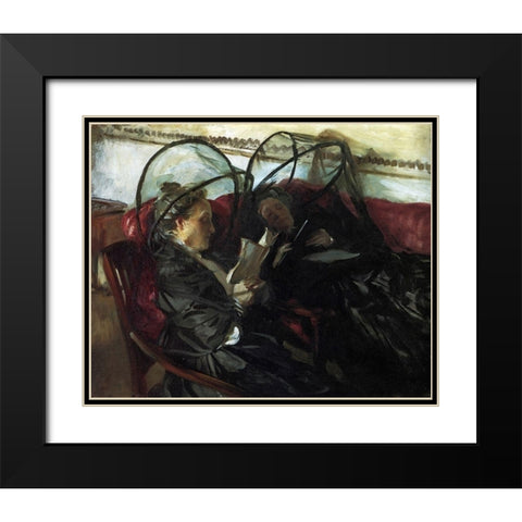 Mosquito Nets Black Modern Wood Framed Art Print with Double Matting by Sargent, John Singer