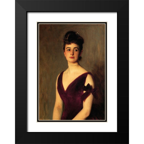 Mrs Charles E Inches Louise Pomeroy Black Modern Wood Framed Art Print with Double Matting by Sargent, John Singer
