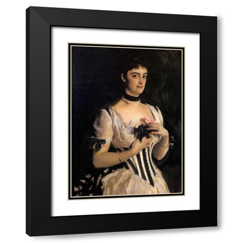 Mrs William Phipps 1884 Black Modern Wood Framed Art Print with Double Matting by Sargent, John Singer