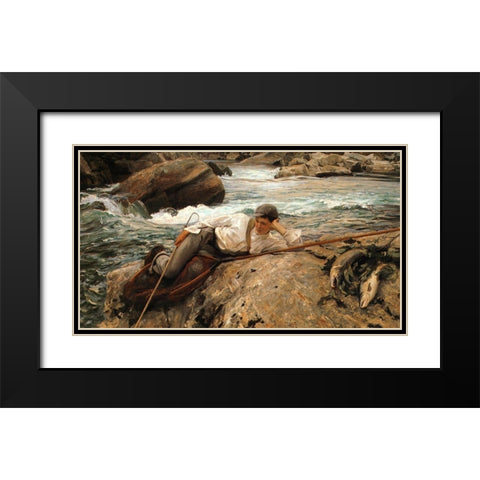 On his Holidays Black Modern Wood Framed Art Print with Double Matting by Sargent, John Singer
