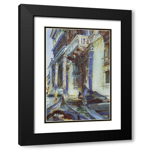 On the Grand Canal Black Modern Wood Framed Art Print with Double Matting by Sargent, John Singer