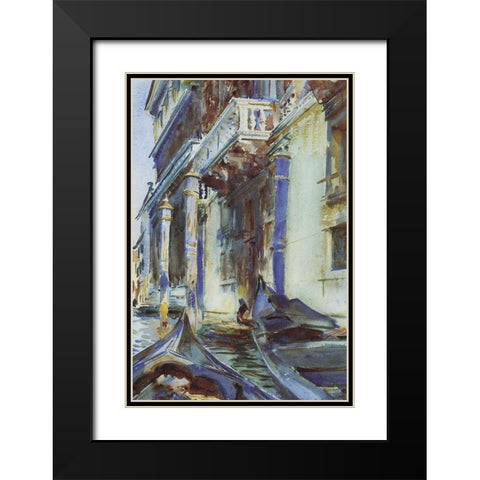 On the Grand Canal Black Modern Wood Framed Art Print with Double Matting by Sargent, John Singer