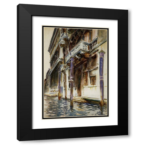 Palazzo, Corner Contarini dei Cavalli, 1904 Black Modern Wood Framed Art Print with Double Matting by Sargent, John Singer